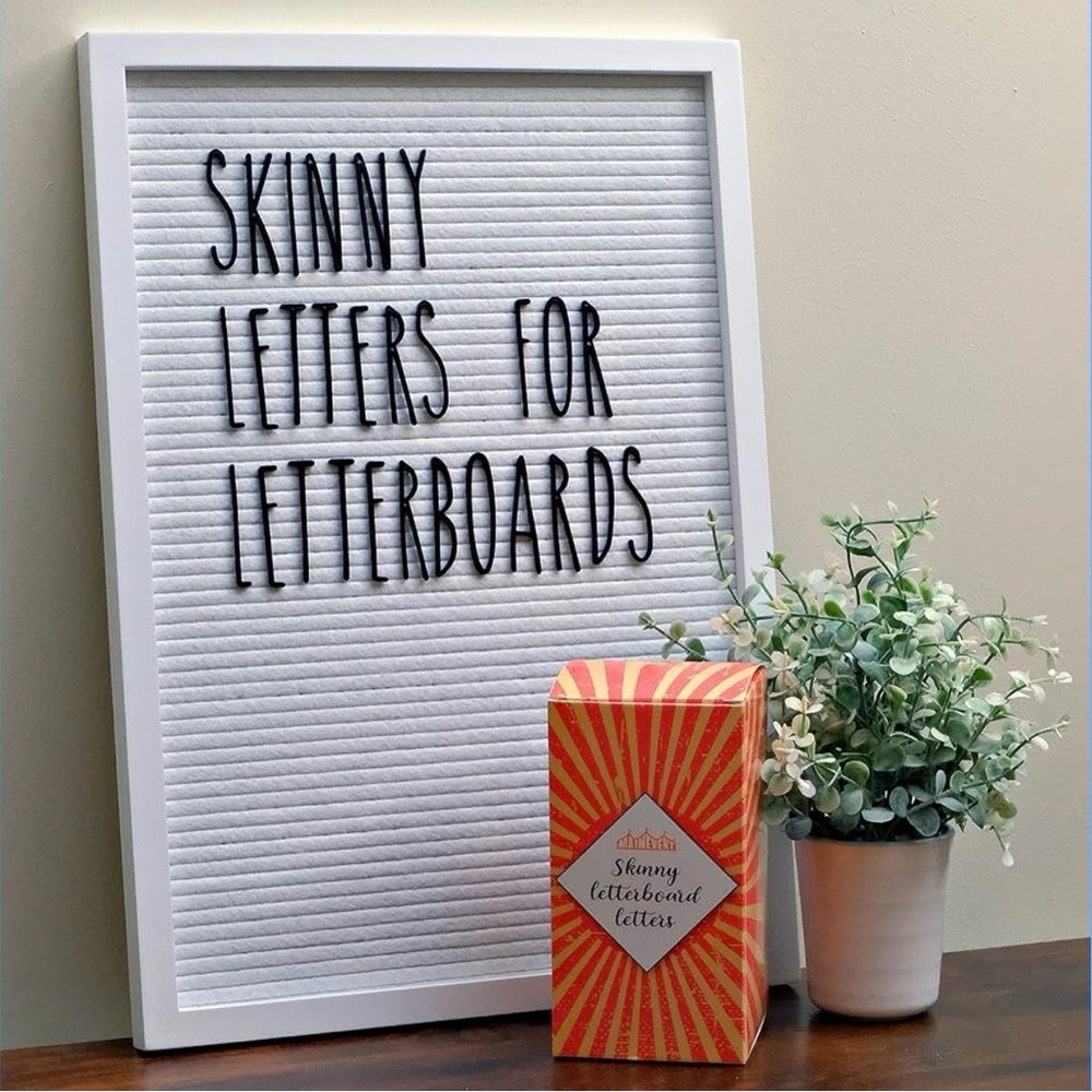 Black skinny letters for letter board